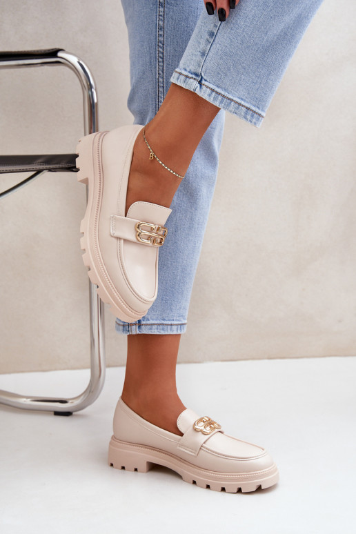 naiste mokassiinid Ze Kuldset värvim Detalem beeži värvi Trionna naiste mokassiinid Ze Kuldset värvim Detalem beeži värvi Trionna