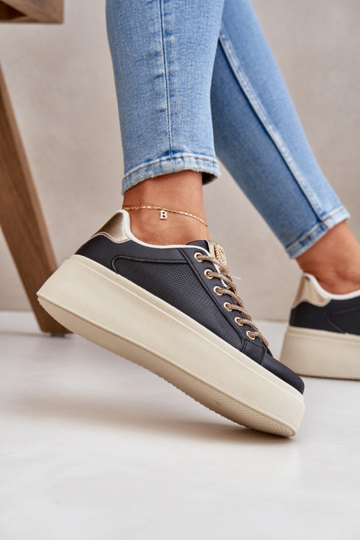 tüüpi jalanõud platvormiga  Sznurówkami Must Fonetha  tüüpi jalanõud platvormiga  Sznurówkami Must Fonetha