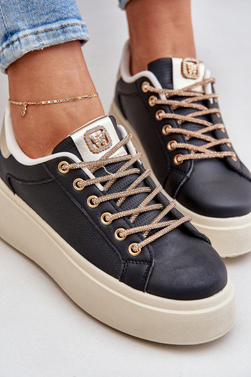 tüüpi jalanõud platvormiga  Sznurówkami Must Fonetha  tüüpi jalanõud platvormiga  Sznurówkami Must Fonetha