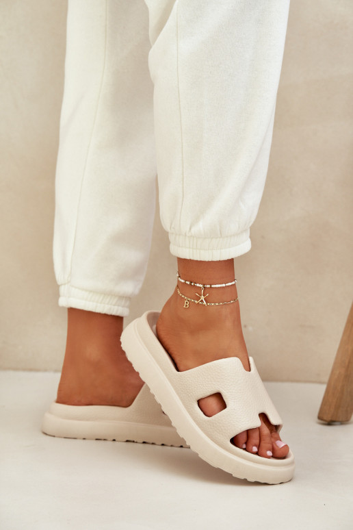 Kerged rannaplätud Sussid Elevandiluu värvi Neladith