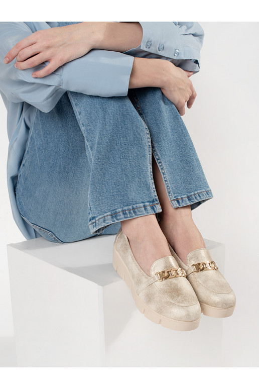 Kuldset värvi mokassiinid  