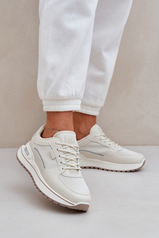 Sneakers mudeli jalanõud platvormiga Big Star OO274A155 valge-beeži värviga