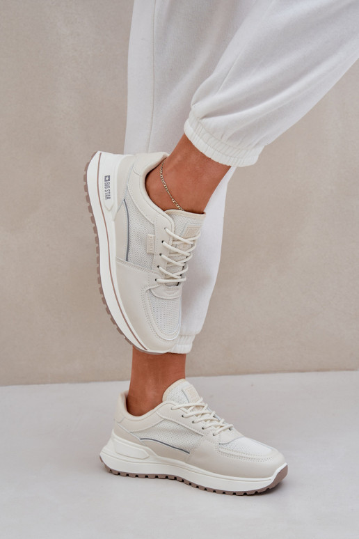 Sneakers mudeli jalanõud platvormiga Big Star OO274A155 valge-beeži värviga