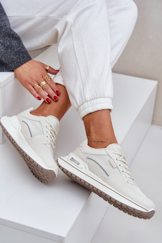 Sneakers mudeli jalanõud platvormiga Big Star OO274A155 valge-beeži värviga