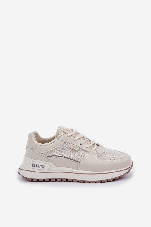 Sneakers mudeli jalanõud platvormiga Big Star OO274A155 valge-beeži värviga