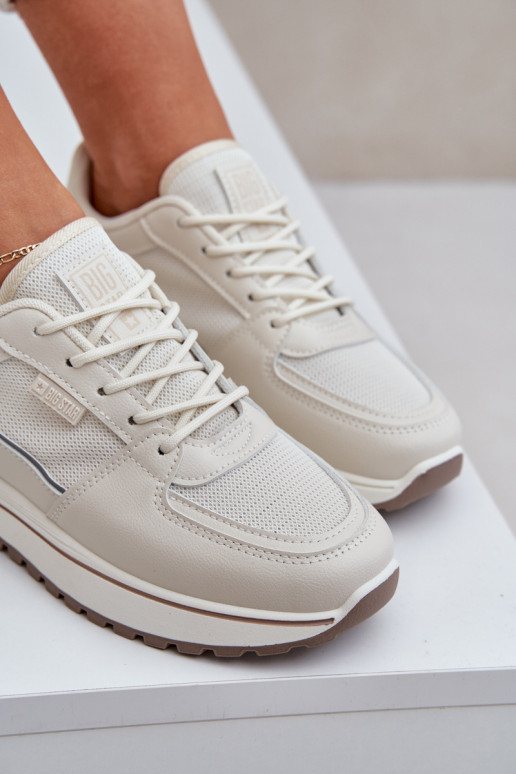 Sneakers mudeli jalanõud platvormiga Big Star OO274A155 valge-beeži värviga