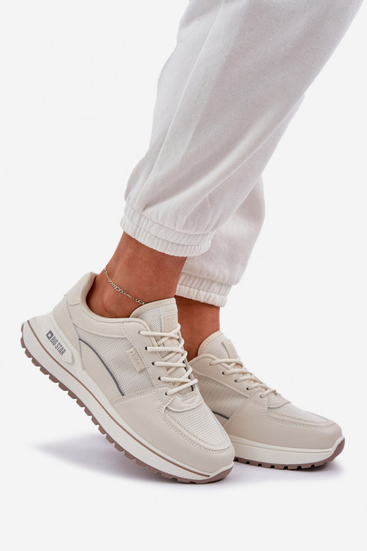 Sneakers mudeli jalanõud platvormiga Big Star OO274A155 valge-beeži värviga