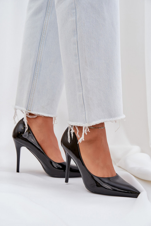 kõrge kontsaga Laque Ze Szpiczastymi Noskami Must Omenra