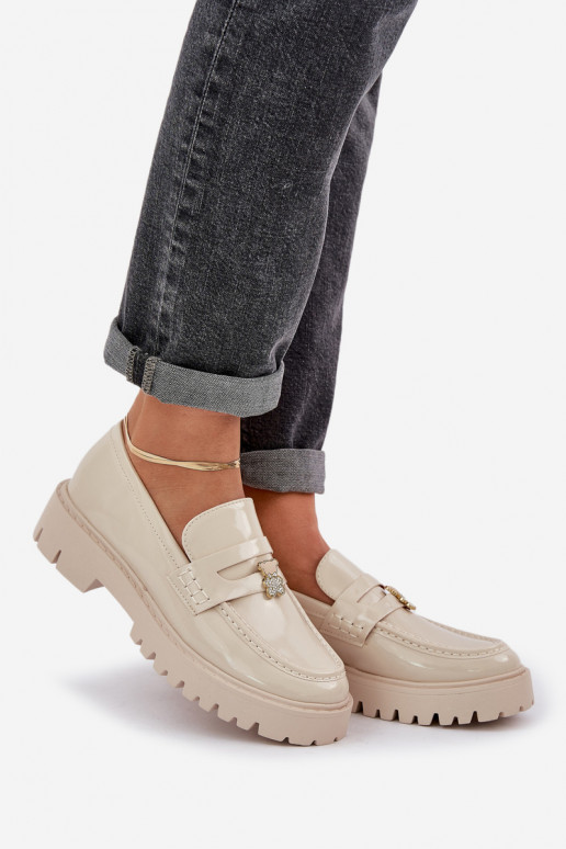 Lakitud mokassiinid  Z Przypinką  beeži värvi Wulinea Lakitud mokassiinid  Z Przypinką  beeži värvi Wulinea