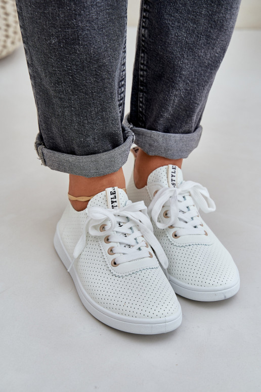 Paeltega ažuursed vabaajajalatsid Elevandiluu värvi Carinel Paeltega ažuursed vabaajajalatsid Elevandiluu värvi Carinel