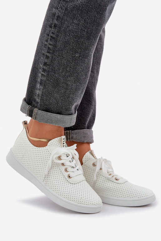 Paeltega ažuursed vabaajajalatsid Elevandiluu värvi Carinel Paeltega ažuursed vabaajajalatsid Elevandiluu värvi Carinel