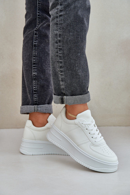 Kingad   eko-nahast platvormiga valget värvi Dorreia Kingad   eko-nahast platvormiga valget värvi Dorreia