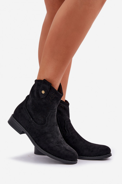 Saapad laiade nööridega S.Barski HY51-063 Must