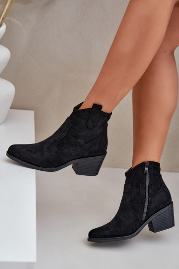 kauboistiilis saapad  Eko Ažuursed seemisnahast S.Barski HY51-061 Must