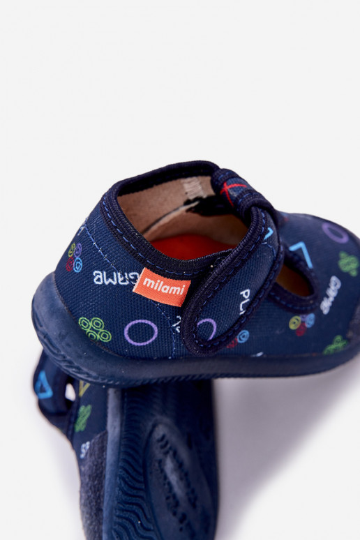 Plätud Milami Laste jalanõud Elastyczne krõpsudega kinnitatav tumesinist värvi Ambette Plätud Milami Laste jalanõud Elastyczne krõpsudega kinnitatav tumesinist värvi Ambette