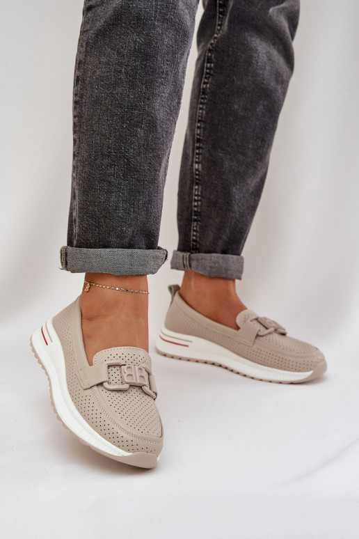    Mokassiinid platvormiga S.Barski LR51-556 beeži värvi