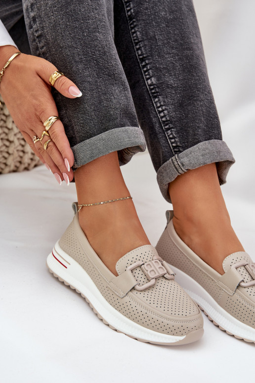    Mokassiinid platvormiga S.Barski LR51-556 beeži värvi