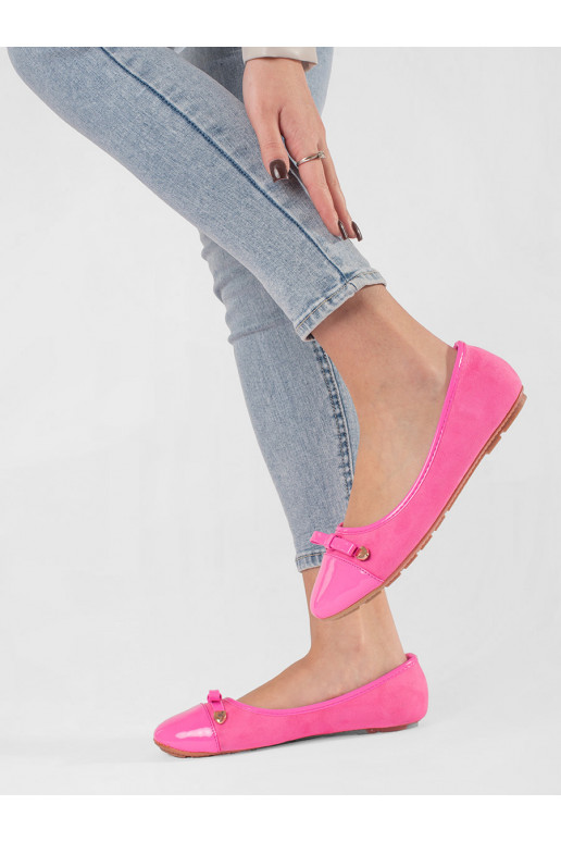 Tumeroosad värvi  baleriinad z lakierowanym noskiem Tumeroosad värvi  baleriinad z lakierowanym noskiem