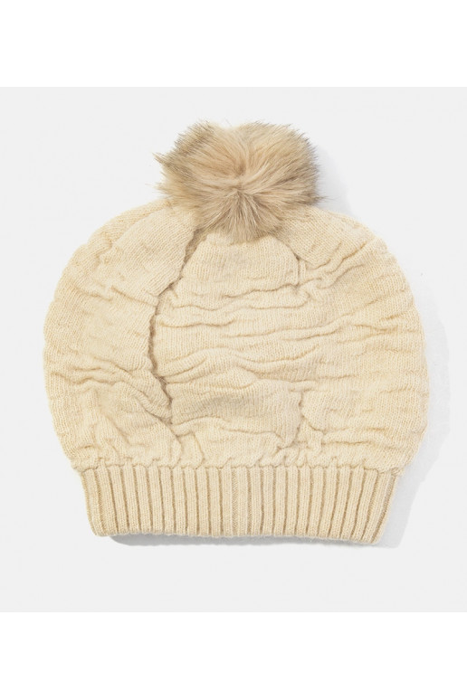 Beež naiste müts pomponiga Isis