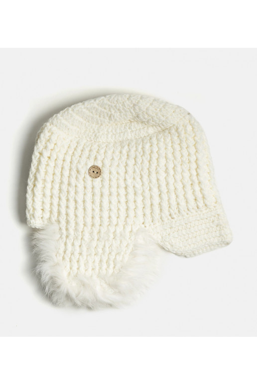 Valge müts kõrvaklappidega Zora