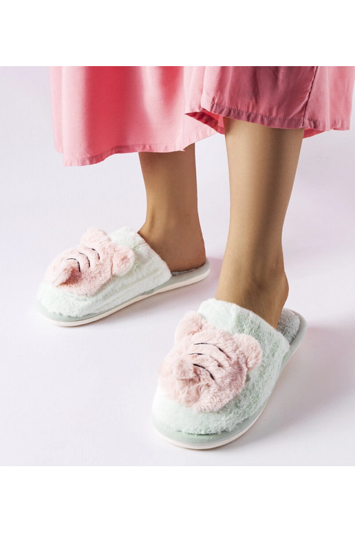 Mesirohelised ja roosad pehmed sussid