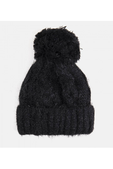 Karloti Must Pompom Müts