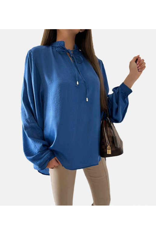 Jewelsi sinine lahtise istuvusega särk