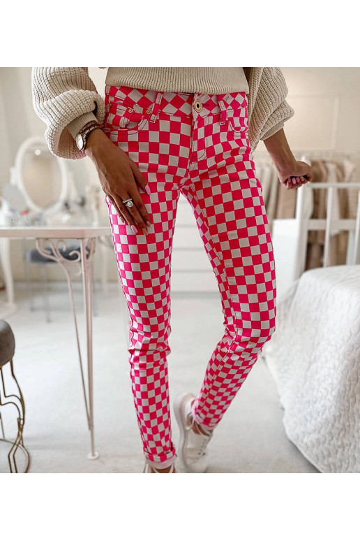 Roosad Bleri ruudulisest kangast püksid