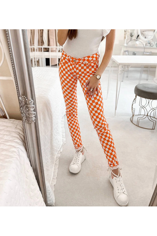 Oranžid Bleri ruudulisest kangast püksid
