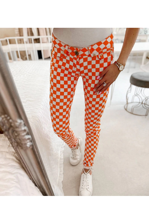 Oranžid Bleri ruudulisest kangast püksid