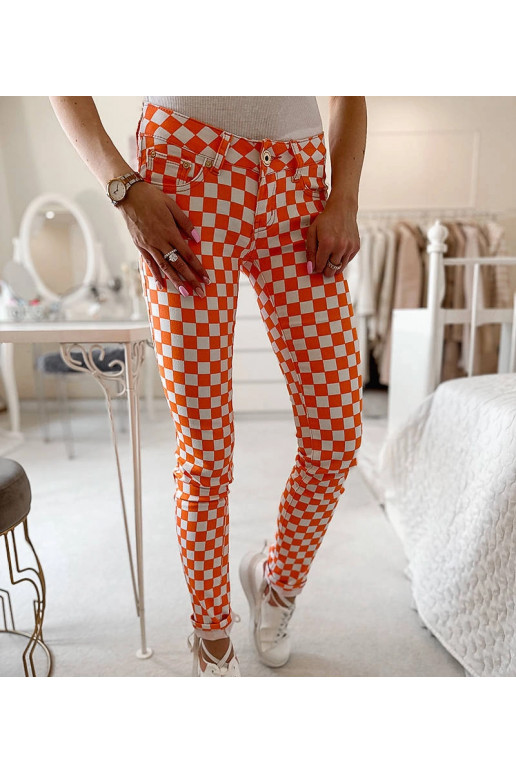 Oranžid Bleri ruudulisest kangast püksid