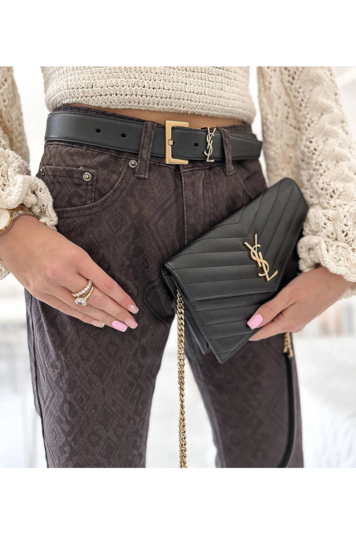 Tumepruunid püksid Pelchati vööga