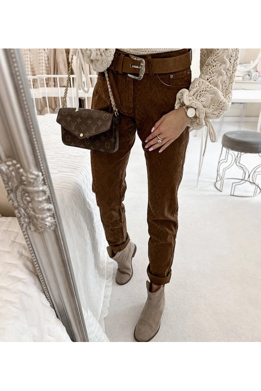 Pruunid püksid Pelchati vööga