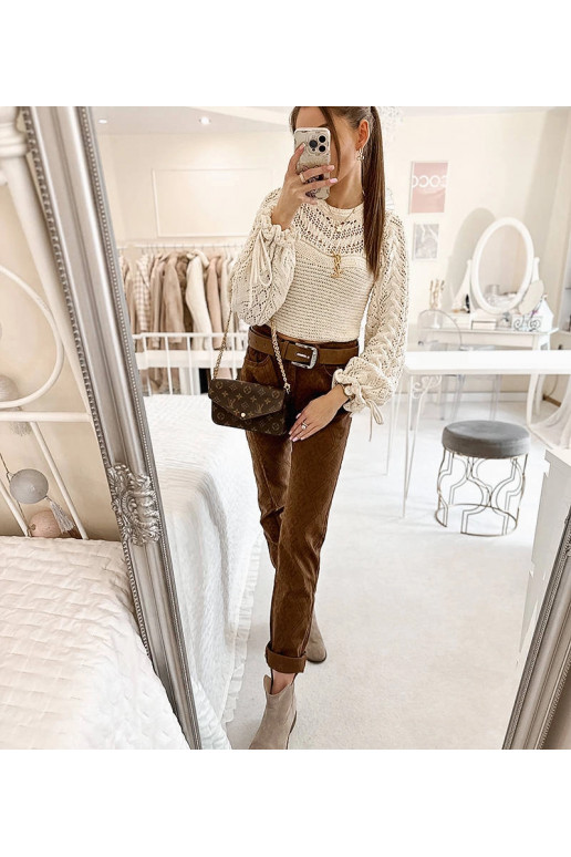 Pruunid püksid Pelchati vööga