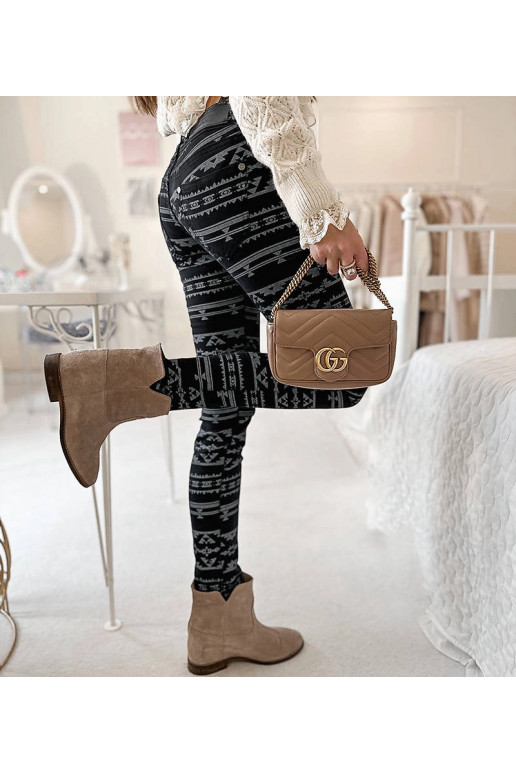 Musta mustriga kangast püksid Marcoux