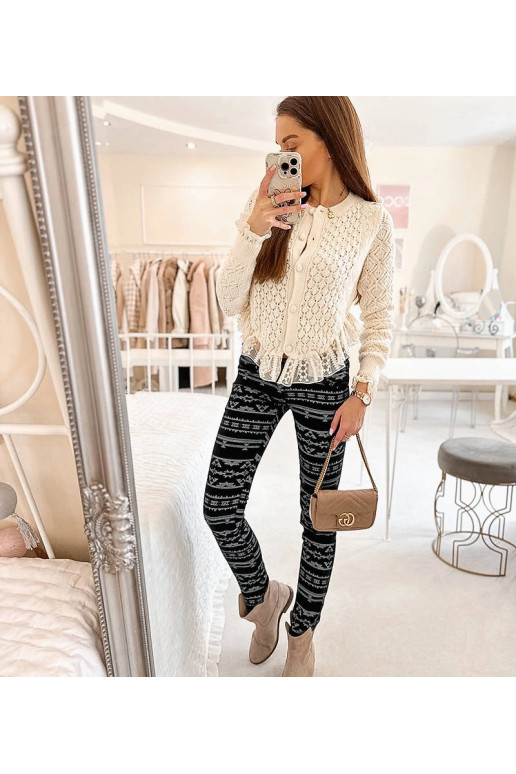 Musta mustriga kangast püksid Marcoux