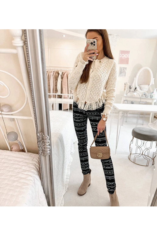 Musta mustriga kangast püksid Marcoux