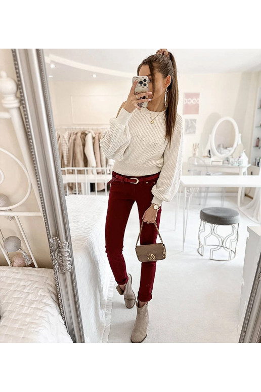 Burgundia Chevrette kangast püksid