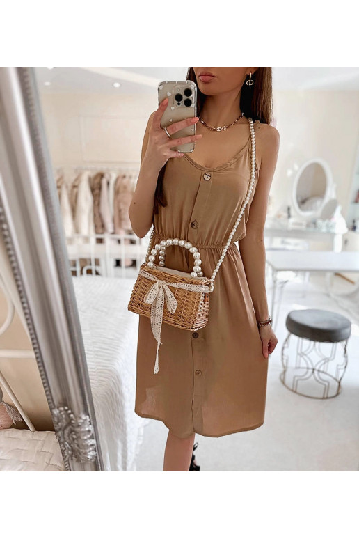 Beež õlapaelteta kleit Aubin