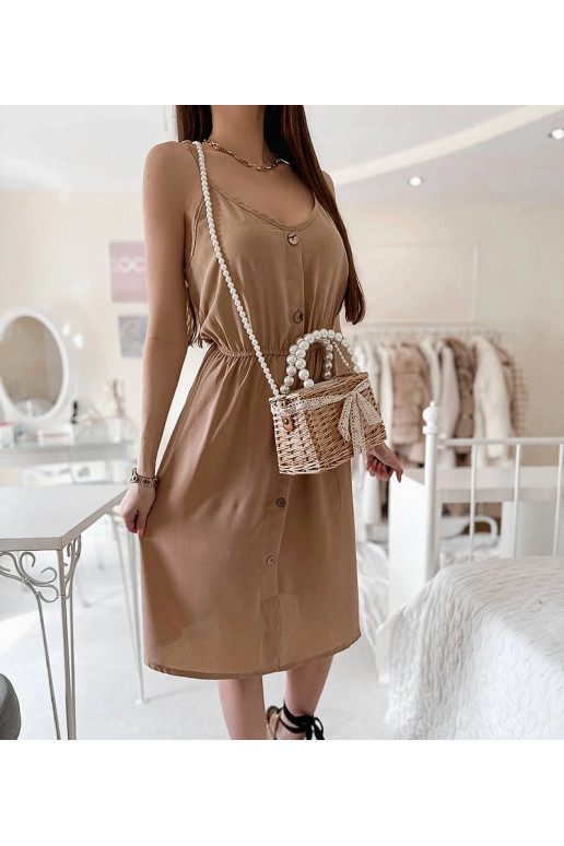 Beež õlapaelteta kleit Aubin