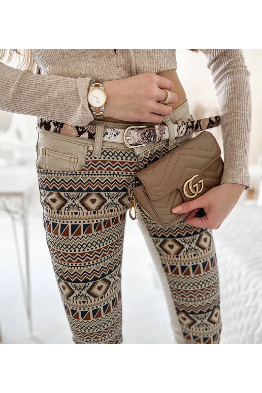 Beeži mustriga Lévesque püksid Beeži mustriga Lévesque püksid