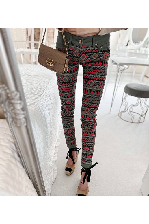 Rohelise mustriga Lévesque püksid Rohelise mustriga Lévesque püksid