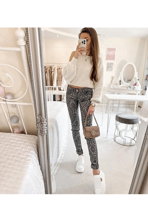 Alia mustad ja grafiidist naiste püksid Alia mustad ja grafiidist naiste püksid