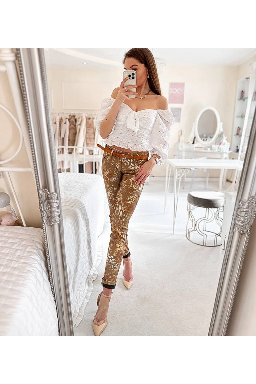 Beežid püksid kuldse leopardimustriga... Beežid püksid kuldse leopardimustriga...