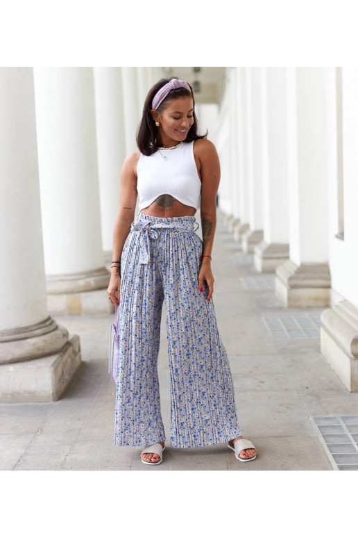 Pietro sinised laiad plisseeritud püksid Pietro sinised laiad plisseeritud püksid