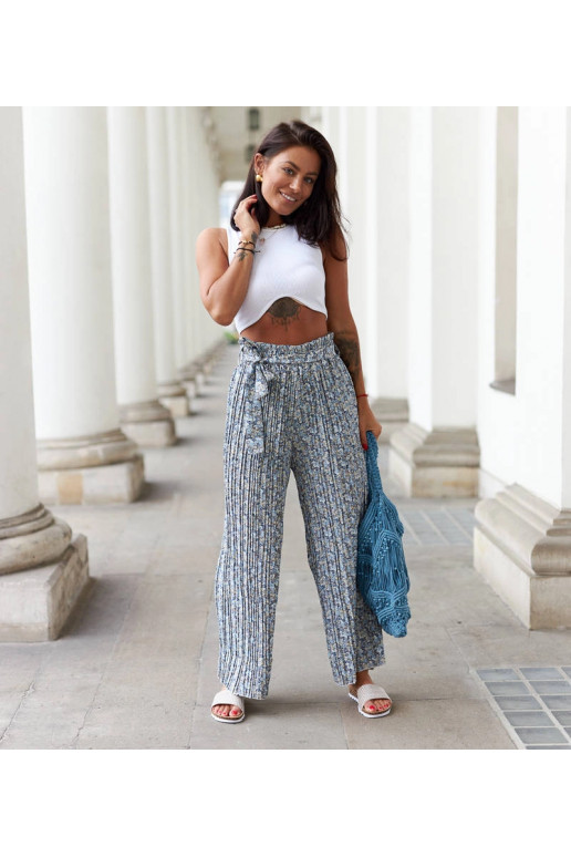 Sinised plisseeritud püksid Trevisano