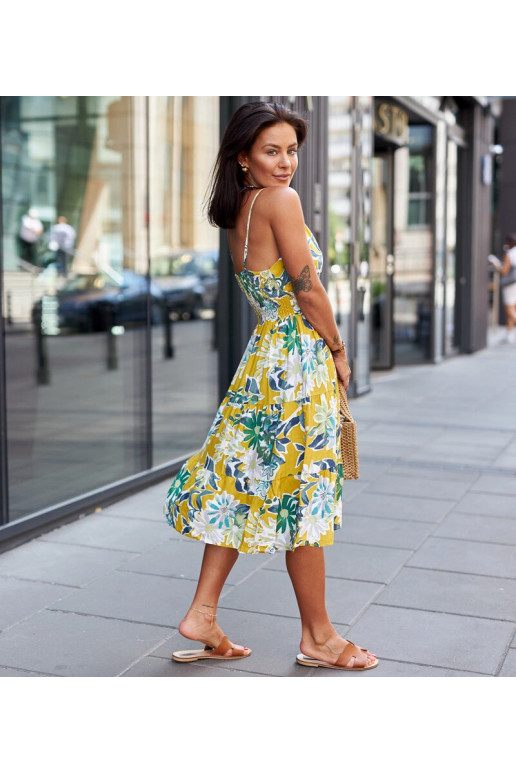 Brugnetto kollane lilleline minikleit