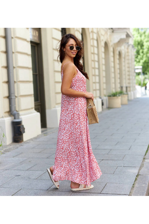 Oranž avar õlapaelteta kleit Lajla