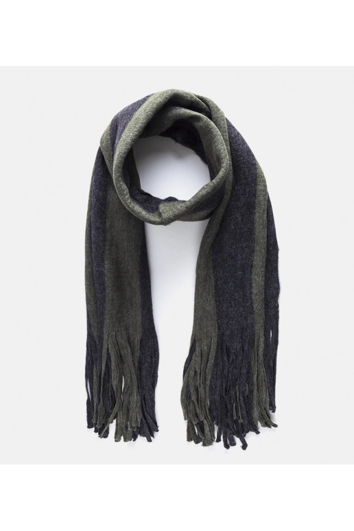 Roheline-hall sall pompomidega Lana