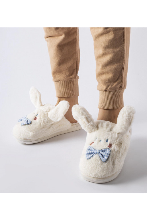 Valged kõrvade ja kaarega sussid Bruna